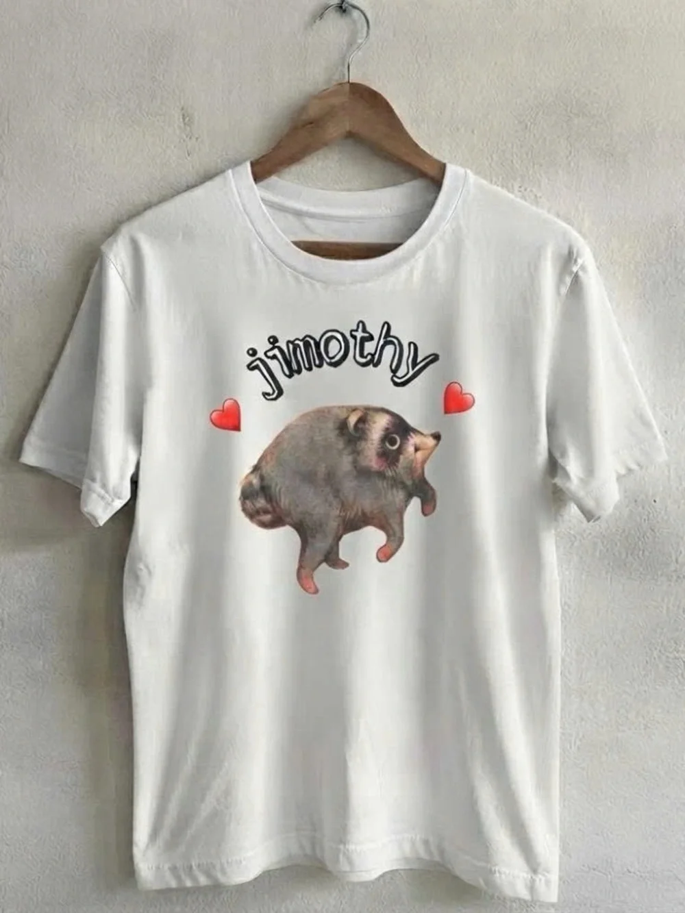 Jimothy Raccoon Tee Cute Graphic Shirt With Hearts